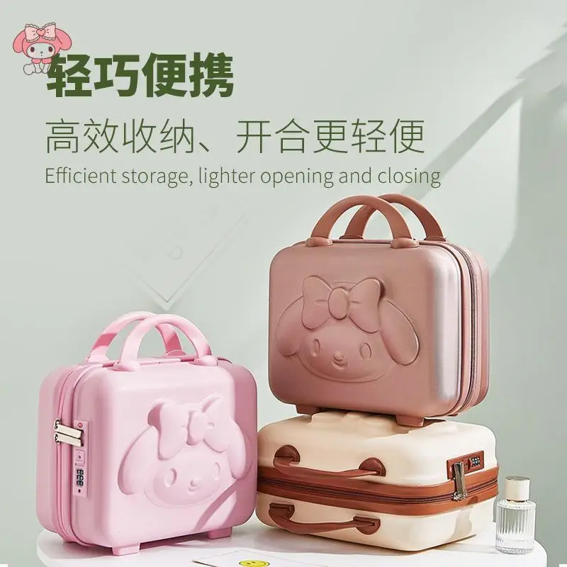 

Cartoon Sanrios My Melody Luggage Box Small Password Box Cosmetic Case Suitcase Cute Portable Lightweight Festival Gift