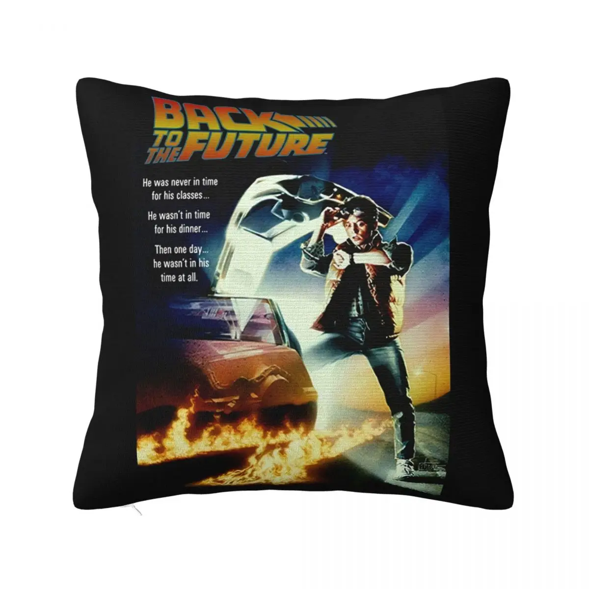 

Back To The Future Film Poster Mens Straight Popular Style Unisex Creative Design Classic Middle Aged Vintage Pillow Case