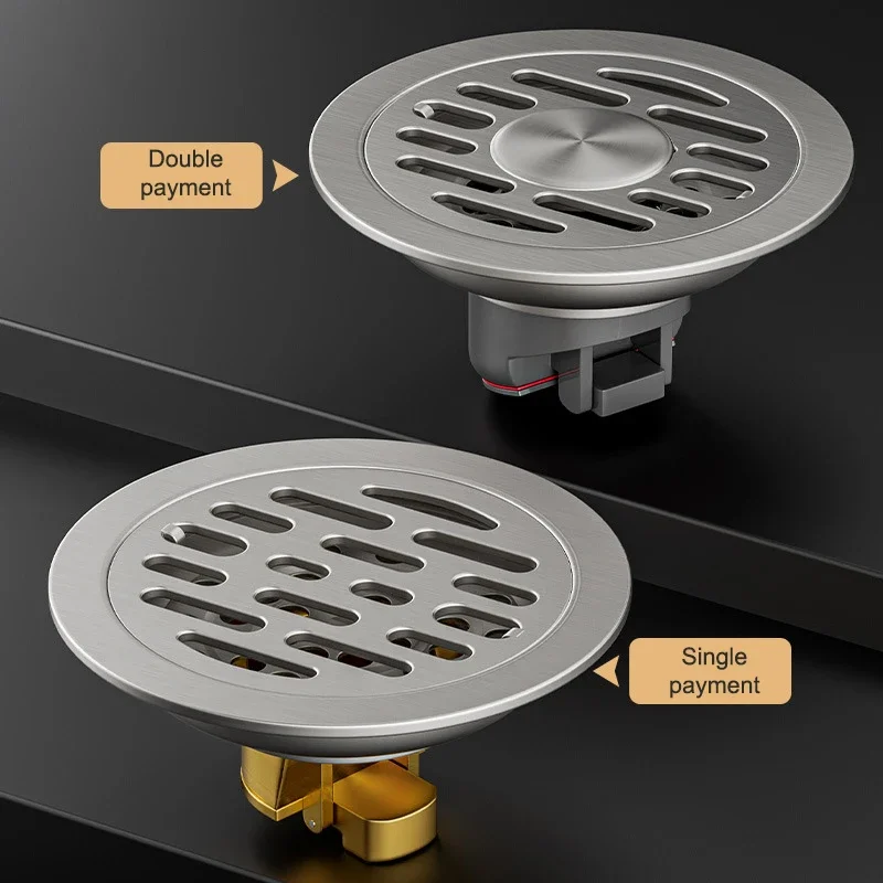 Round Floor Drain Stainless Steel Floor Drains Anti-odor Drainer Bathtub Sewer Strainer Bathroom Drainage Drain Hair Catcher