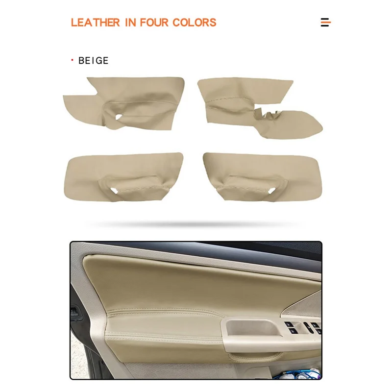 LHD Door Panel Cover for -VW Golf 5 MK5 Jetta 2006-2011 Car Door Armrest Panel Cover Sticker Trim Beige