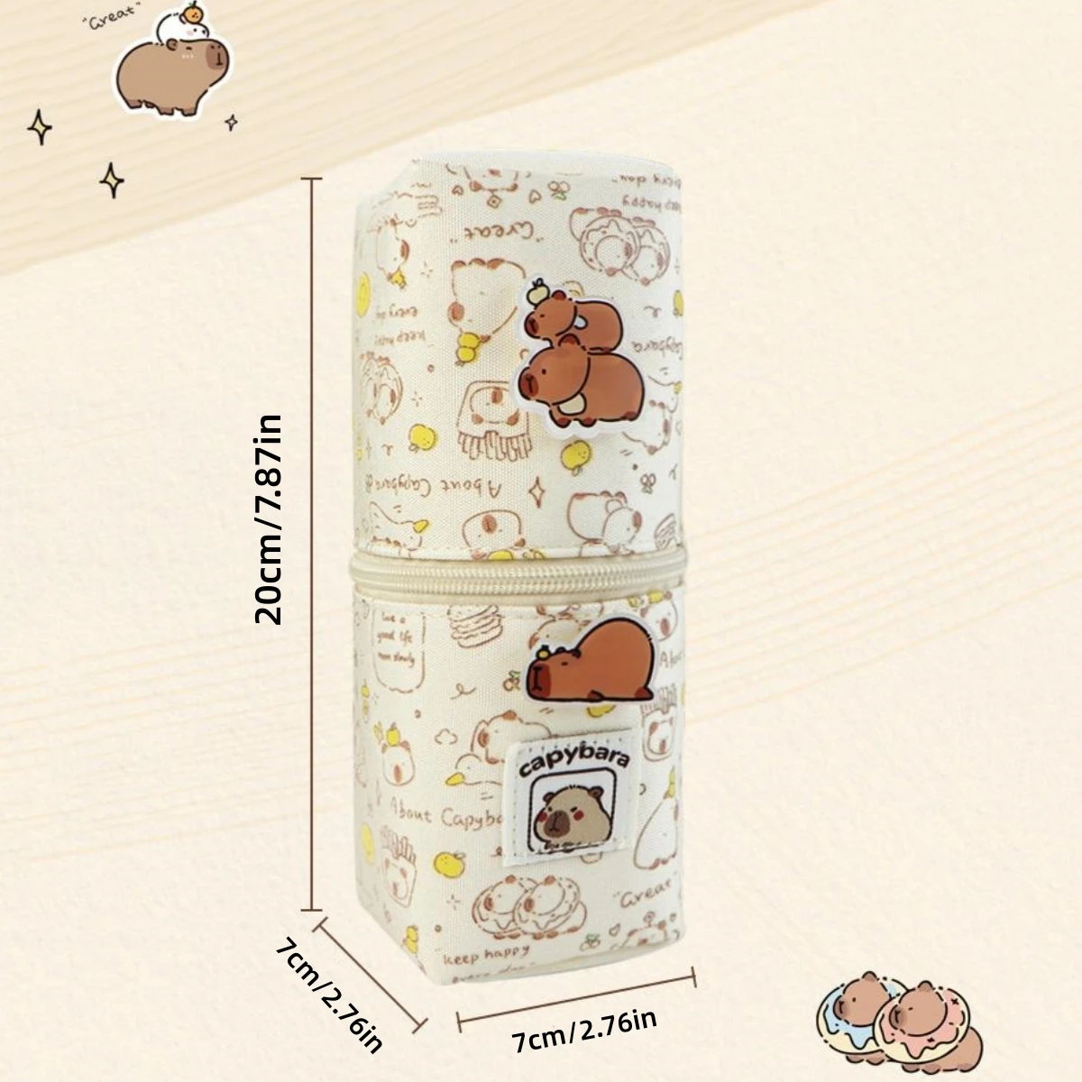 Two-use pencil bag Pen holder Cartoon cute Capybara pen case Detachable Panda pattern School study office supplies stationery