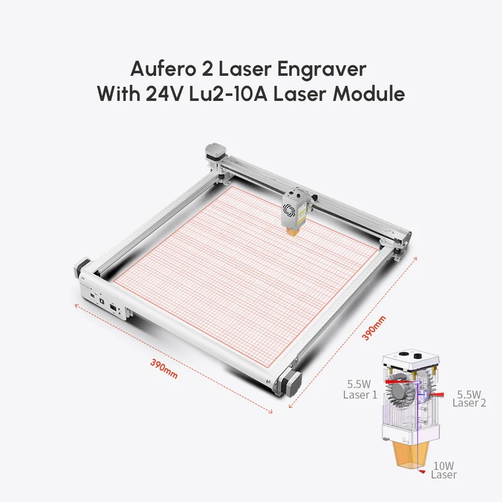 Aufero LASER 2 Portable CNC W/ Extension Kits Wood Engraving Cutting Machine Desktop Printer Logo Picture Mark Tool Free Shiping