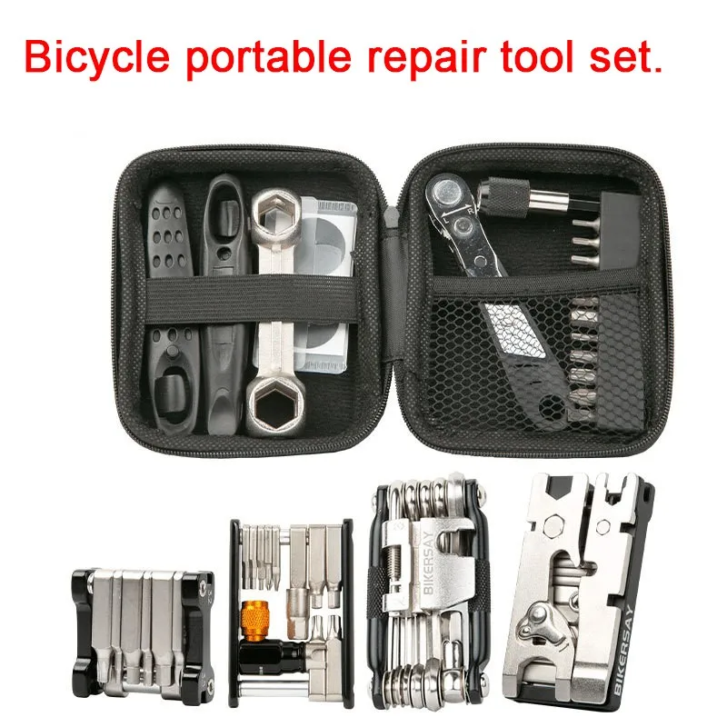 Electric Bicycle Portable Tool Ratchet Wrench Chain Cutter Tire Pry Bar Hex Tool CO2 Multifunction Repair Set Parts Replacement