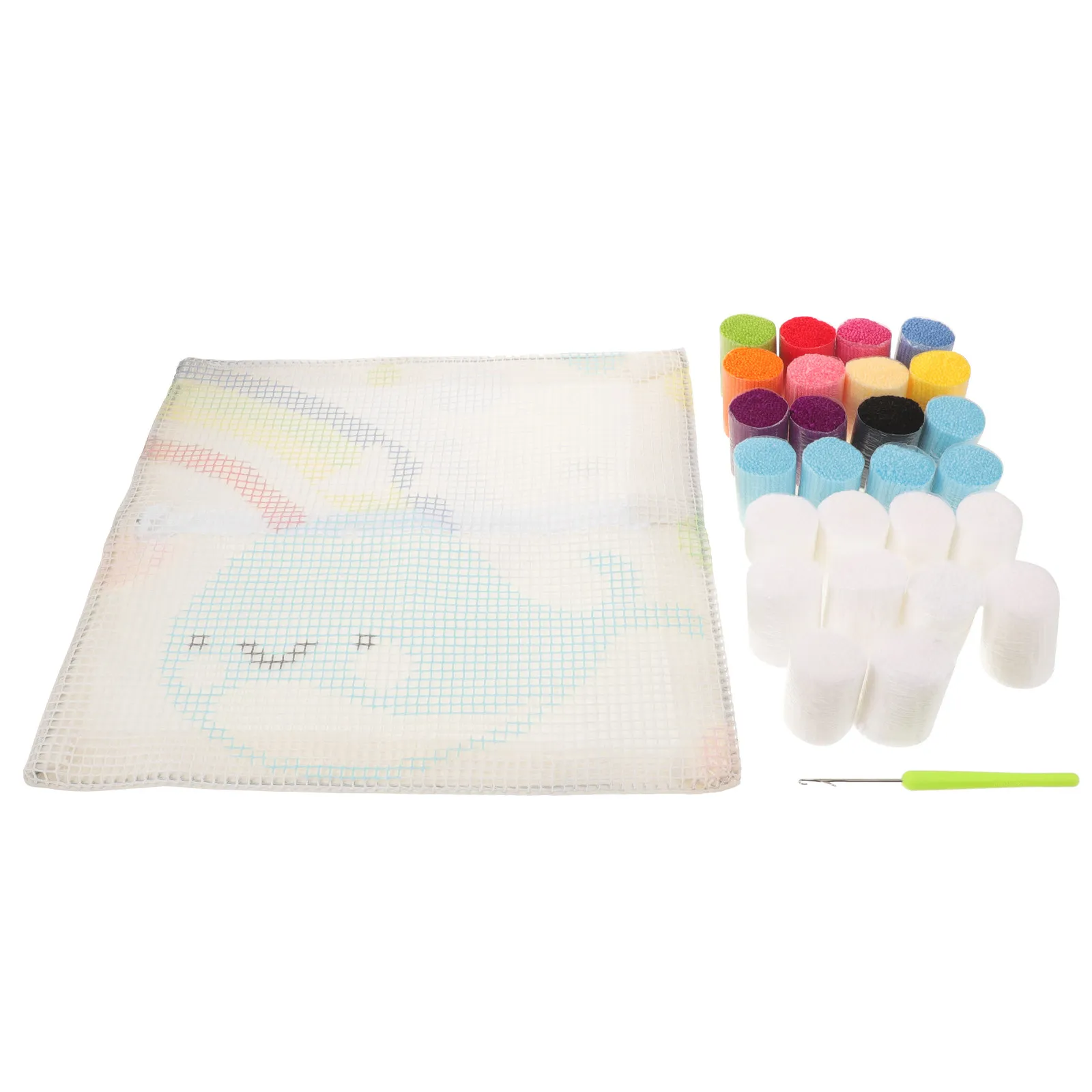 

1Set Compact DIY Embroidery Kit for Home Decor Adorable Cartoon Design Cross Stitch Pillow Craft with Easy Instructions