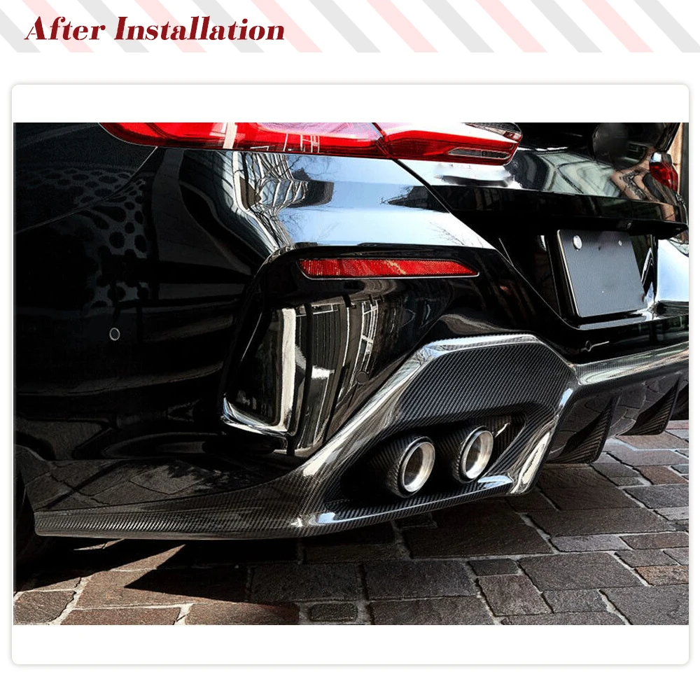 Car Rear Diffuser Lip Spoiler For BMW 8 Series G14 G15 G16 M-Sport Sedan 840i 2019-2021 Car Rear Bumper Diffuser Lip Dry Carbon