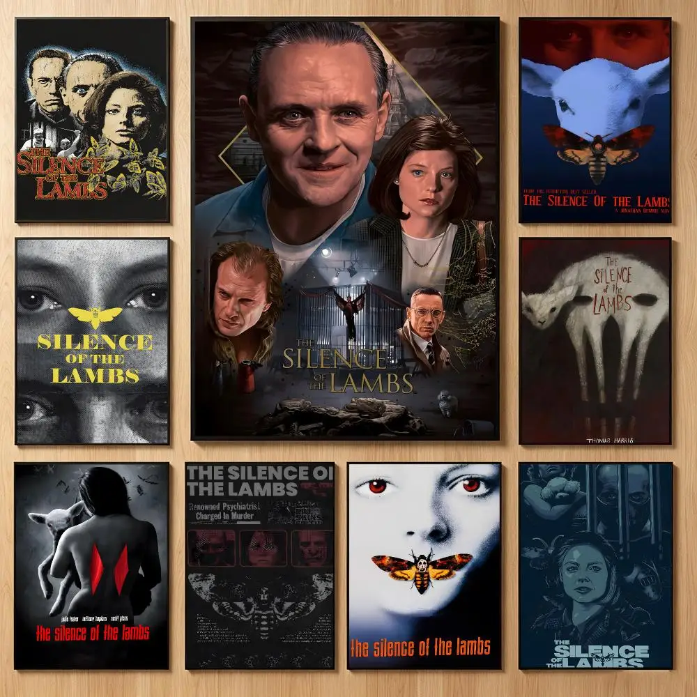 Thrilling Movie T-The Silence Of The Lambs Poster Classic Self-Adhesive PP Wall Sticker for Living Room Bar Decor Gift