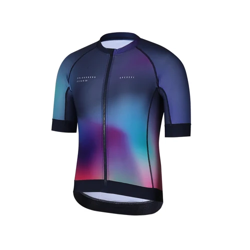 Imagen 2 del producto SPEXCEL-Jersey de Ciclismo de manga corta para hombre y mujer, tejido ligero, color morado, Aero Race Fit Colourburn vision 2022, 2,0