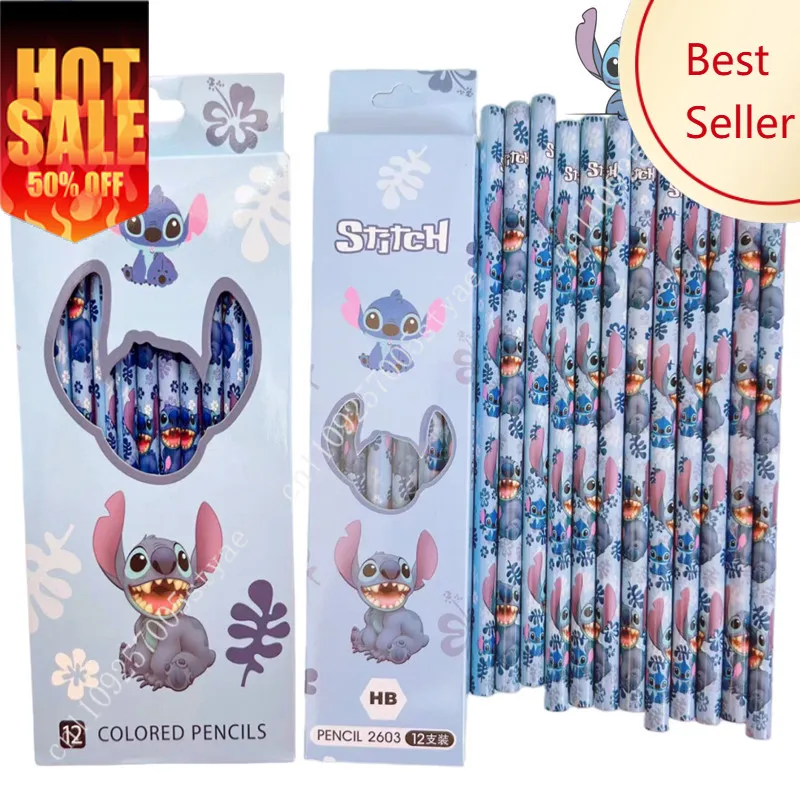 

Stitch Pencil Supplies Disney Colored Pencils Supplies Pencils Hb Pencils Holiday Party Decorations Gift 12pcs