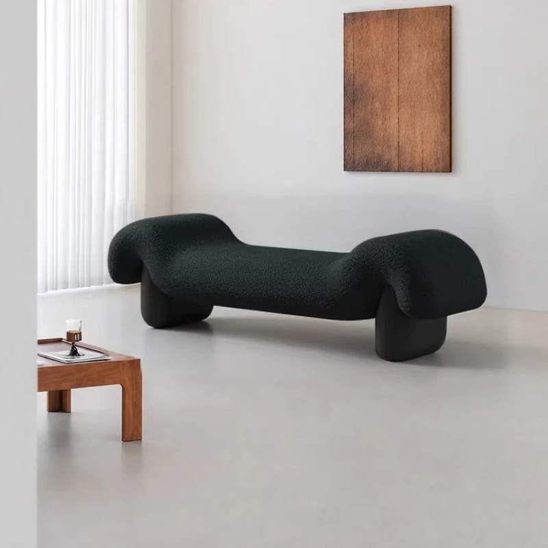 Italian simple light luxury living room sofa bench designer solid wood medieval style bedroom bed stool