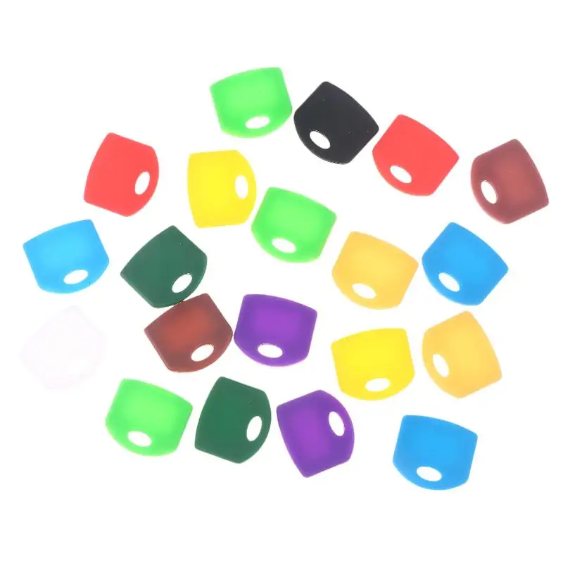 Durable Silicone Key Covers 20 Pieces Colorful Key Identifier Caps for Office Home School Key Management