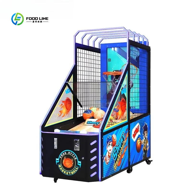 FL New Arrival Score Sensor Mini Kid Indoor Basketball Gun Shoot Coin Operated Arcade Vending Machine Video Game Customized