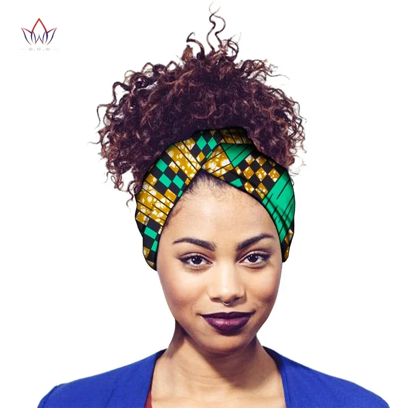 Africa Ankara Print Bandana Headscarf for Women BINTAREALWAX African Women Cotton Headbands Casual Fashion Style wyb736