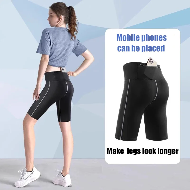 

Running shorts that can hold a mobile phone, professional compression quick-drying sports, capri pants, yoga, cycling