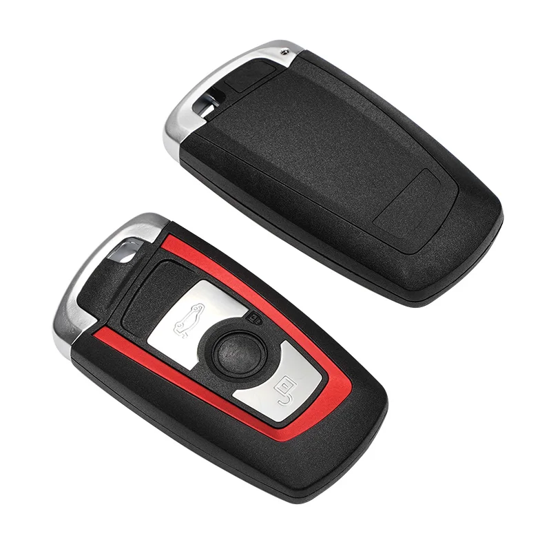 

3 Button Smart Key Shell Case Cover For BMW CAS4 F-Series F01 F02 F10 F11 F25 F15 Frame Trim + Uncut Blade Replacement Housing