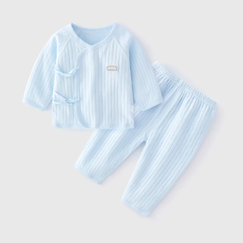Baby Cotton Set Children's Long Sleeve + Pants Boneless 2Pcs Boys Girls Soft Comfortable Homewear Set