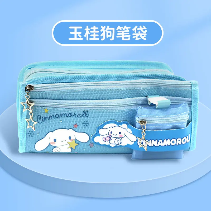 Sanrio Anime Cartoon Series Lápis Case, Grande Capacidade Pen Pouch, Estojo de papelaria, Presentes bonitos, Cinnamoroll, Mymelody, Kuromi, Moda