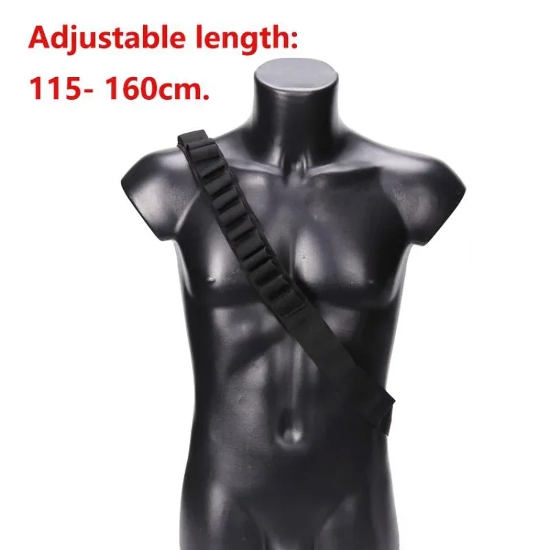Tactical 15 Rounds Ammo Shell Holder Belt Rifle 12 Gauge Ammo Pouch Military Shooting Bullet Cartridges Holster Shoulder Strap