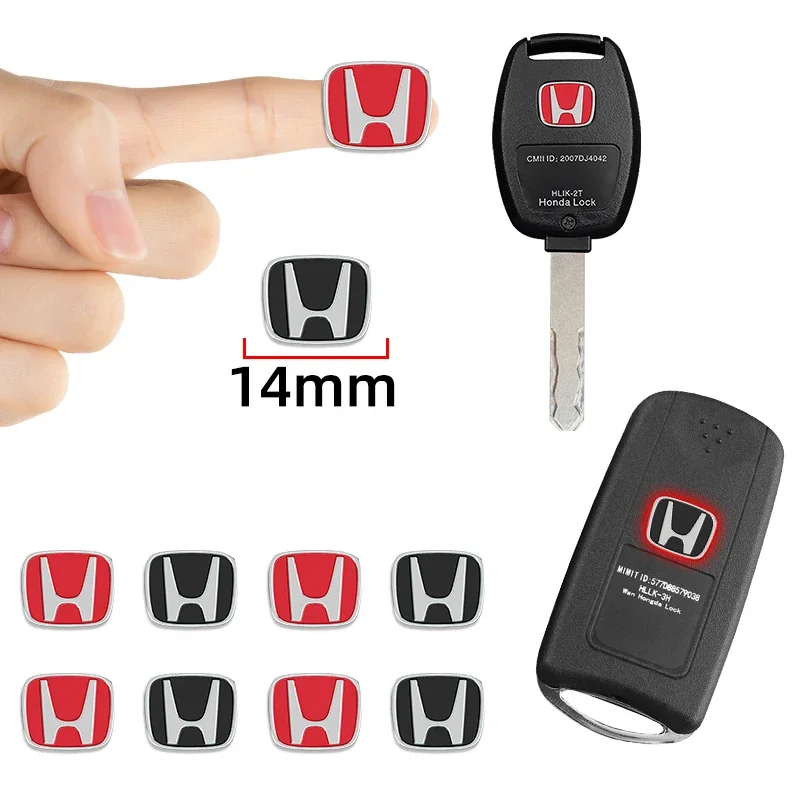 5/10Pcs Car Remote Key Sticker Aluminum Emblem Decoration Decal For Honda Civic Fit Jazz Accord Brio CRV Odyssey Passport City