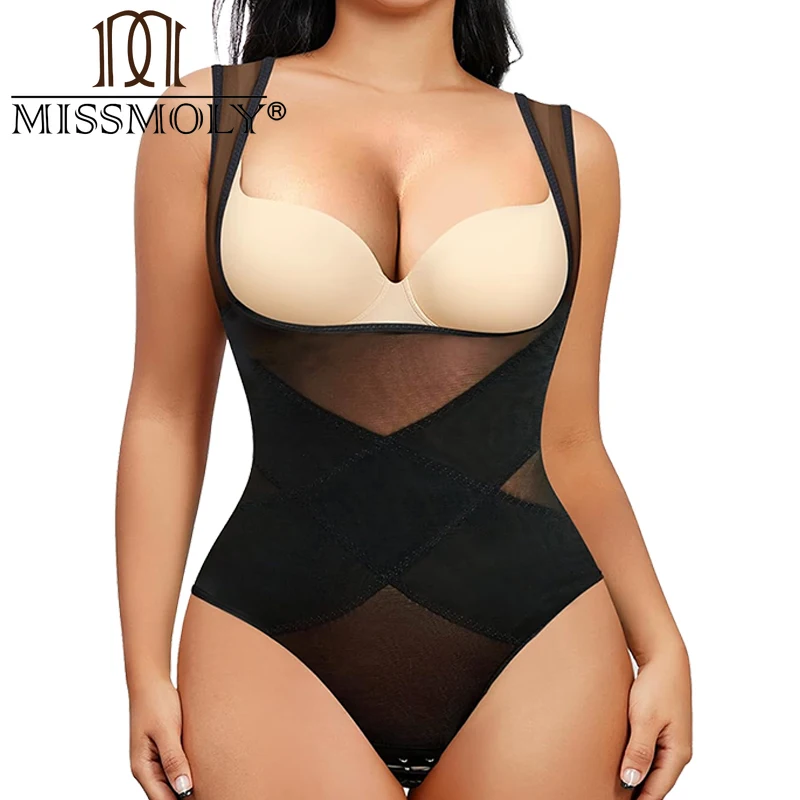 

Womens Shapewear Bodysuit Thong Tummy Control Butt Lifter Body Shaper Seamless Waist Trainer Corset X-shaped Stomach Girdles