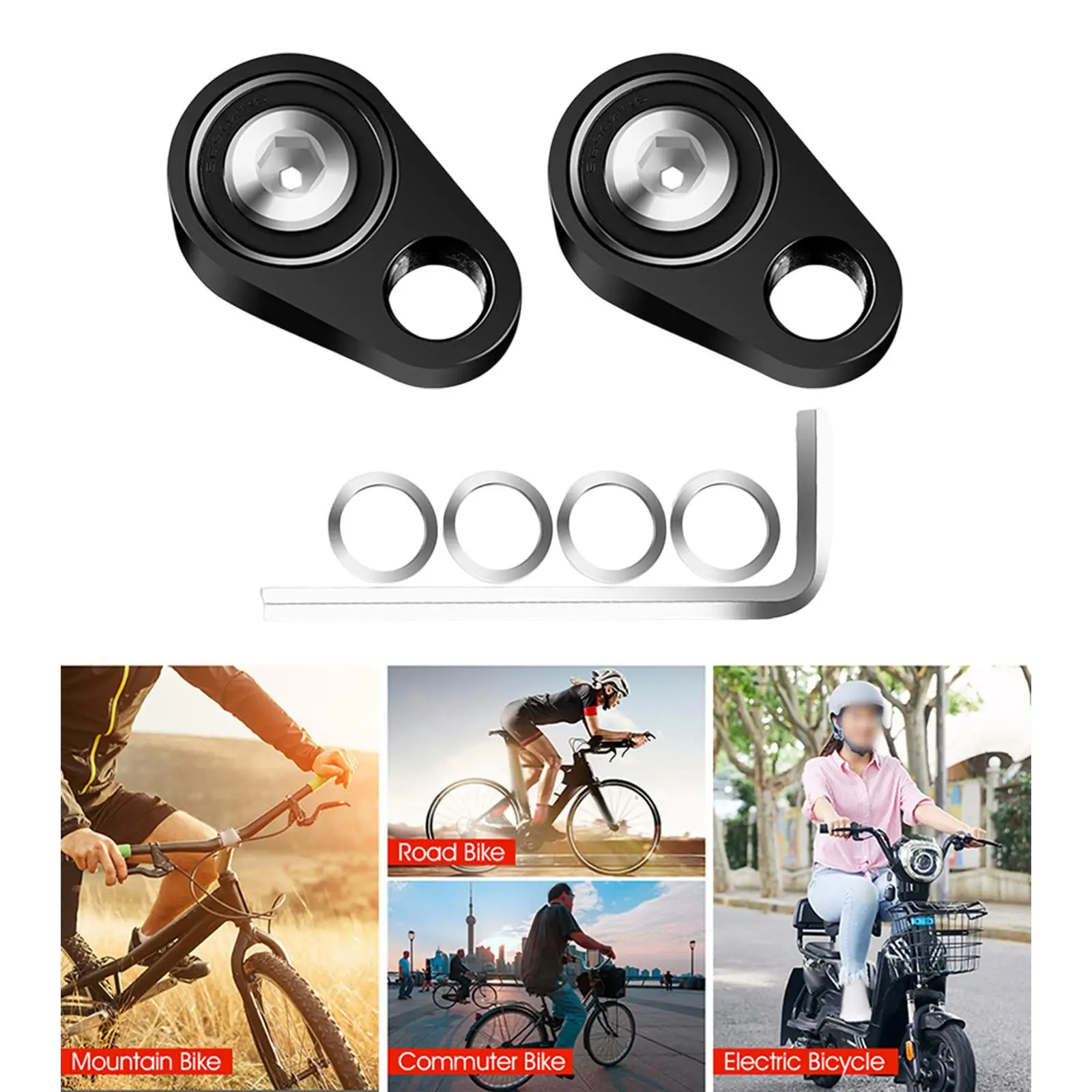 Bike Pedal Adapter Accessories 9/16 inch Aluminum Alloy Pedal Bearing Conversion Flat Platform Pedals Cycling Biking Road Bike