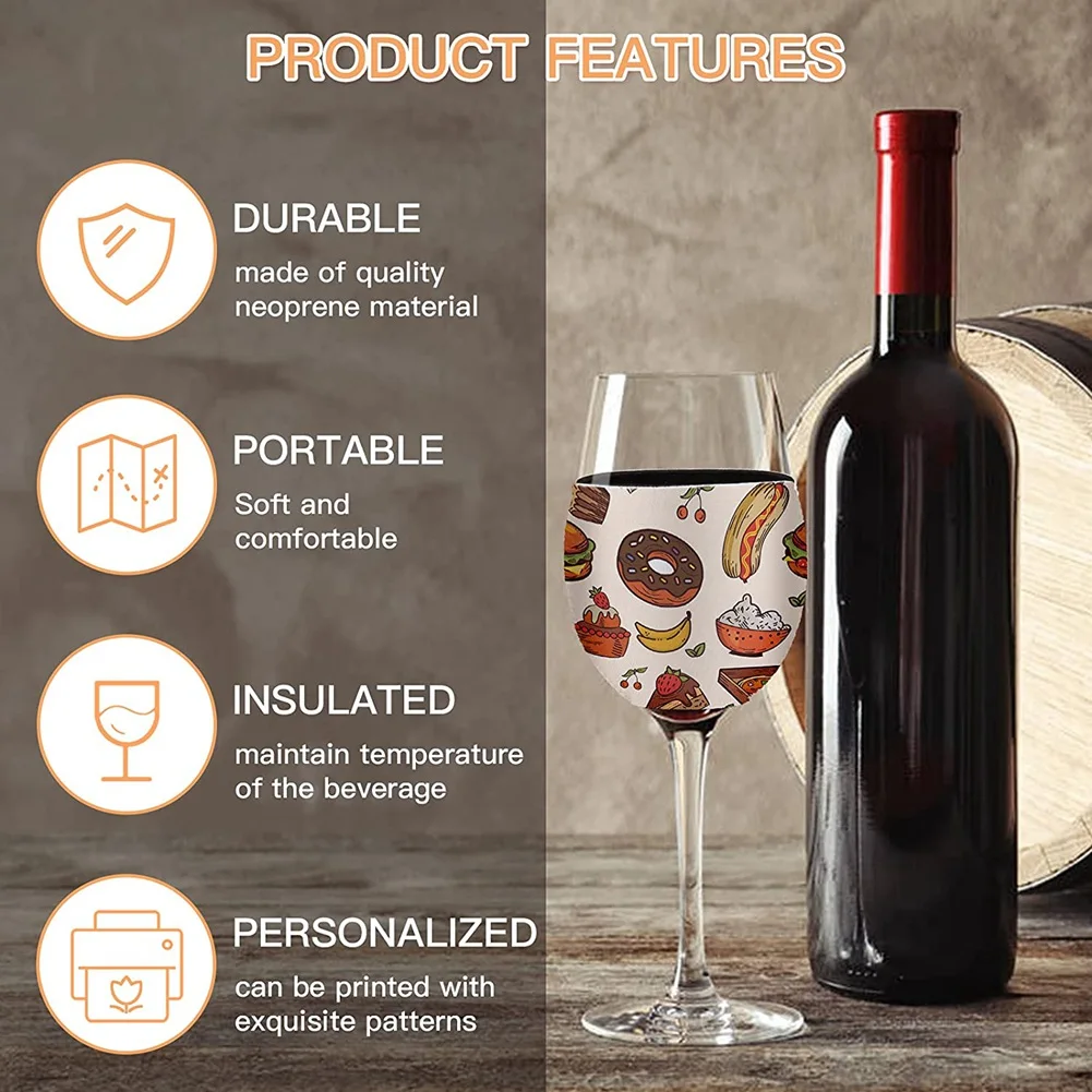 AS94-Sublimation Blanks Wine Glass Sleeve Neoprene Wine Glass Insulator Cover For Glass Sublimation Ornaments Supplies