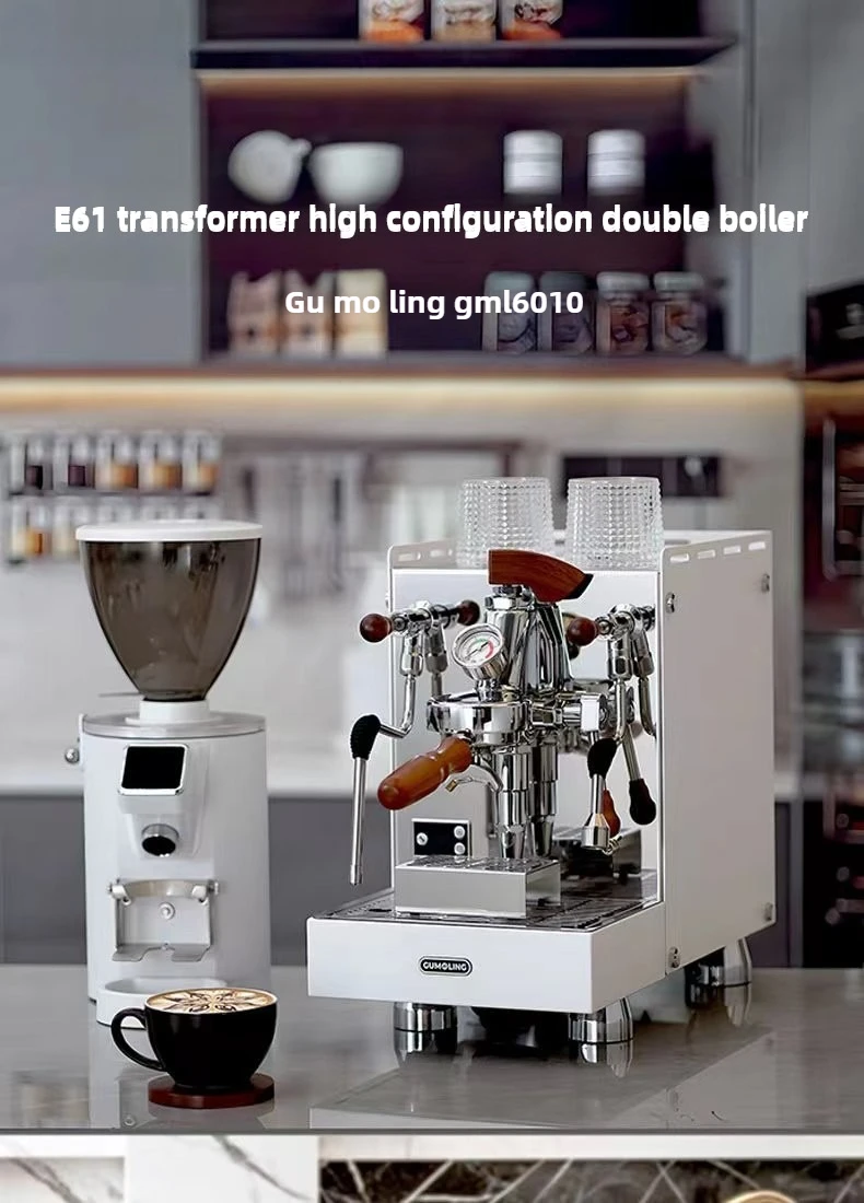 ماكينة صنع القهوة الإيطالية شبه الأوتوماتيكية، مصنوعة من مواد الفولاذ المقاوم للصدأ، طراز صناعي، ماكينة متعددة الوظائف #4