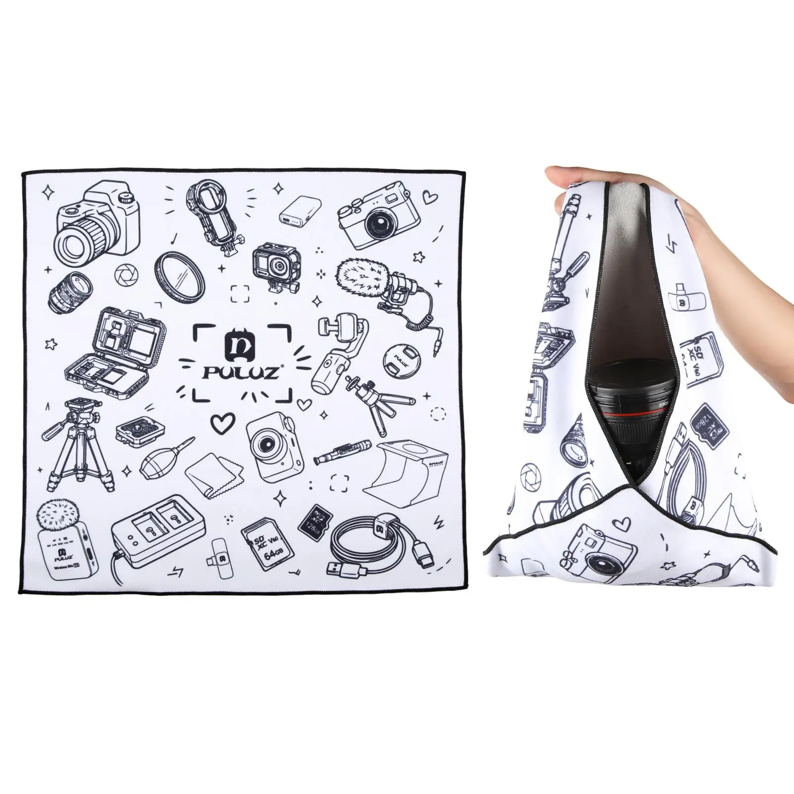PULUZ 45 X 45cm Camera Wrap Cloth Foldable Microfiber Camera Lens Protective Wrap Camera Bag Storage Cloth