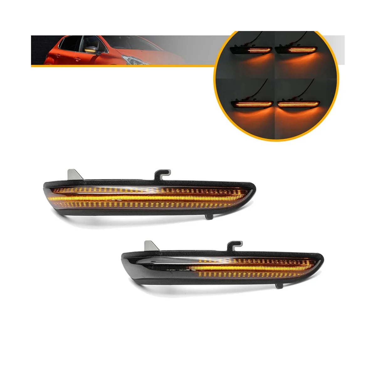 Dynamic LED Side Mirror Blinker Lights Turn Signal Lamps for Peugeot 208 2008 I Citroen C3 C3 III C4 Cactus 57B1206E