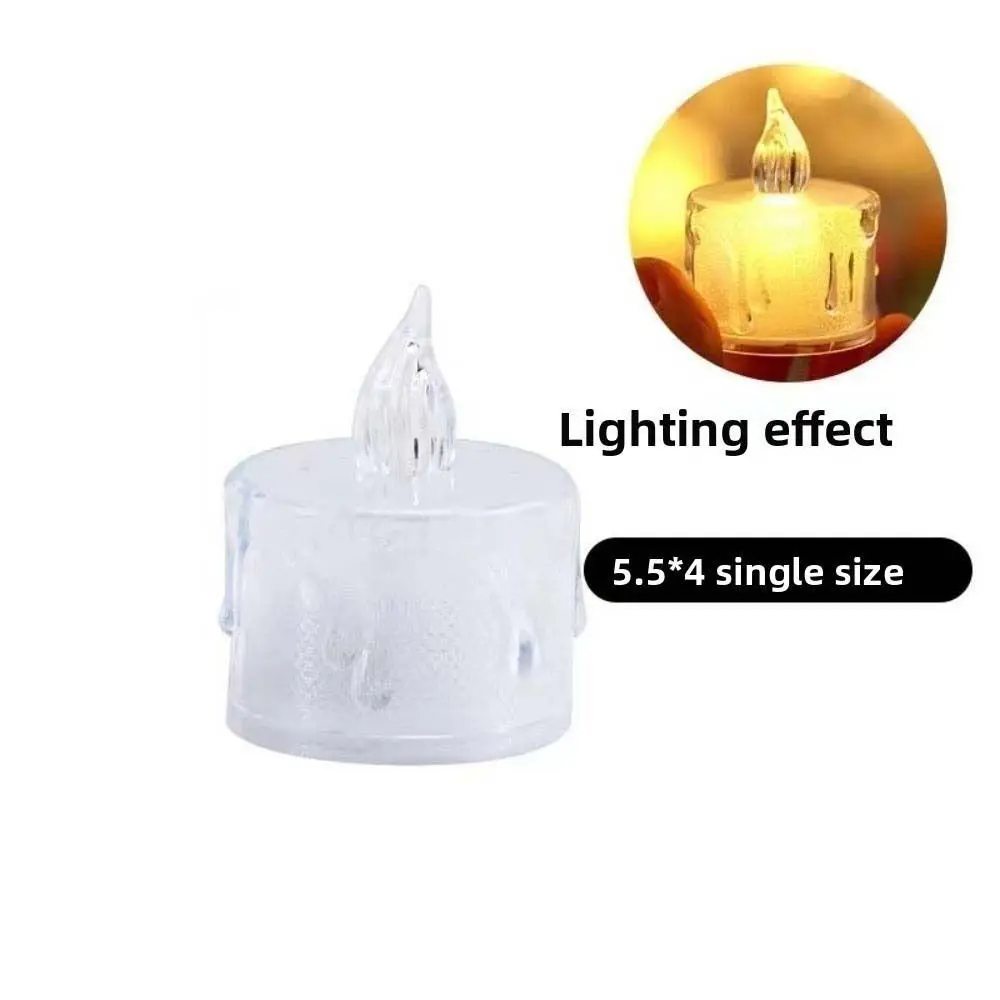 Vela electrónica navideña, velas decorativas transparentes, cálidas y brillantes, Mini velas sin llama simuladas para boda