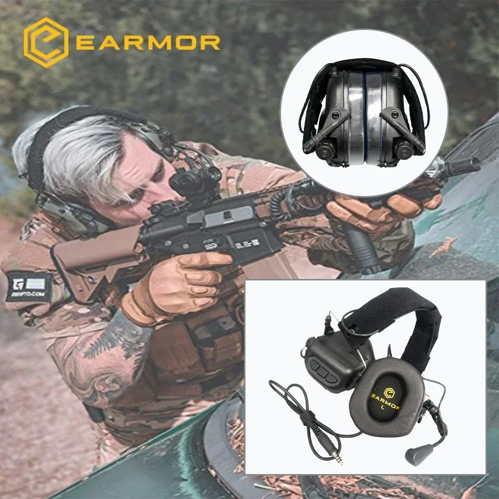 Imagem -06 - Earmor-anti-noise Tactical Headconjunto Fones de Ouvido Militares Aviação Comunicação Softair Orelha Regalos Airsoft Esportes M32 M0d3 Venda Quente