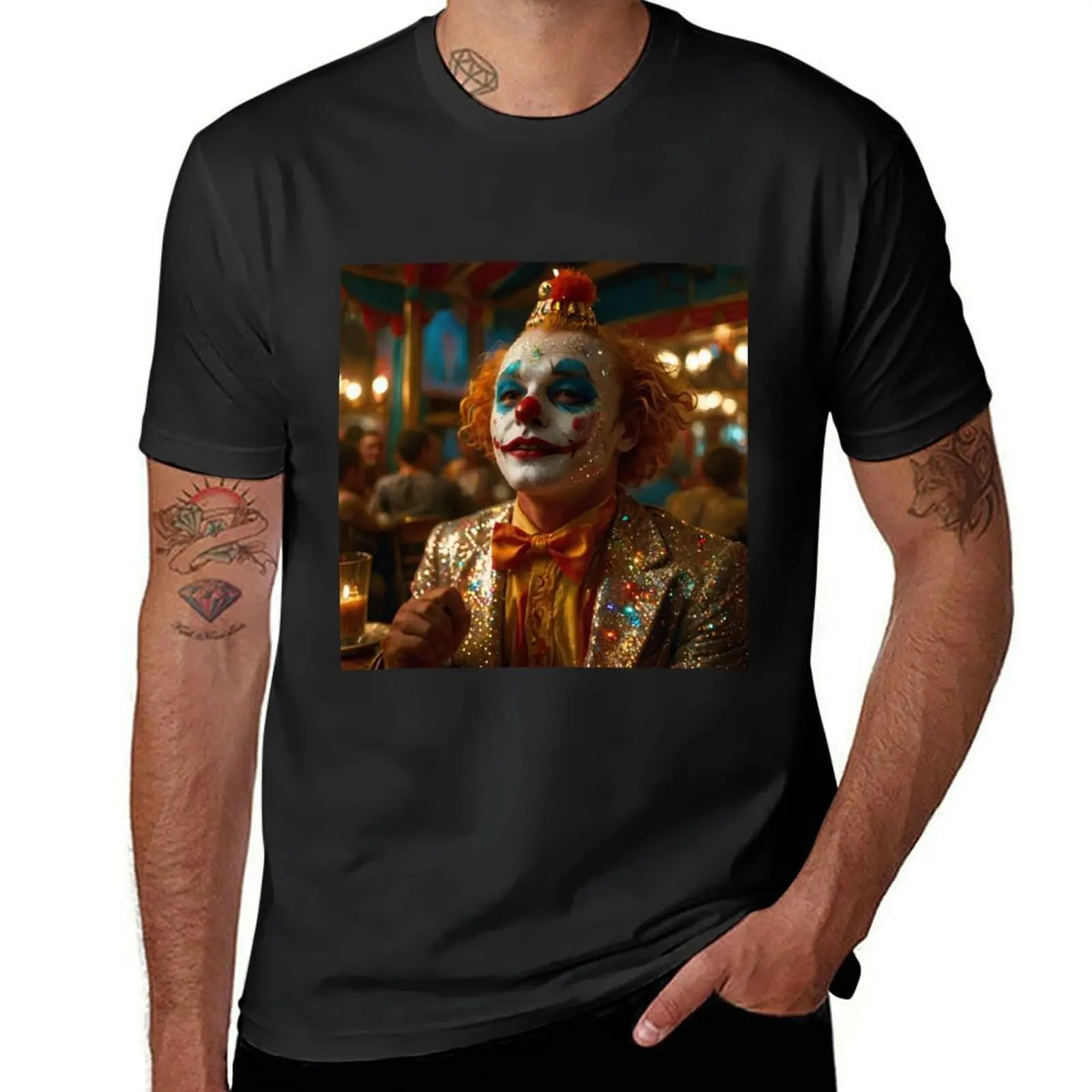 

Sparkling clown portrait T-Shirt quick drying new edition funny t shirts for men