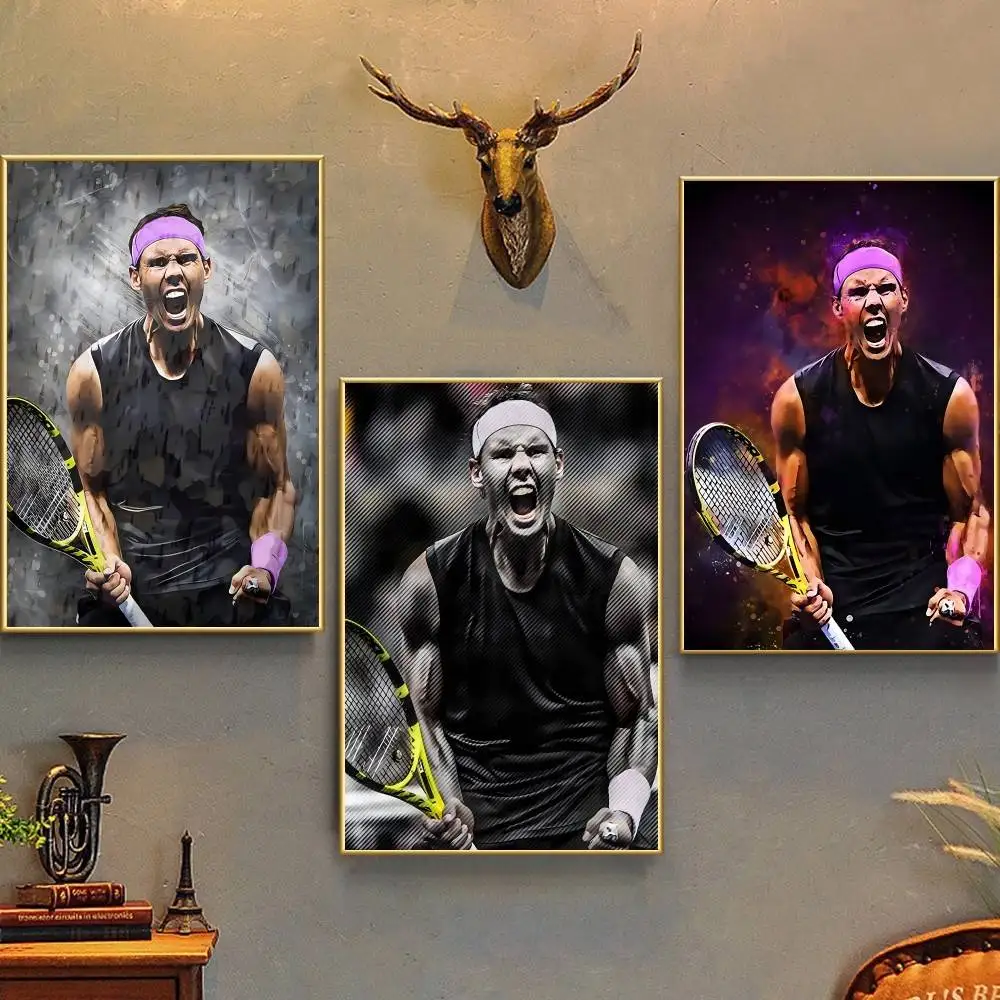 Rafael Nadal Roger Federer   Poster Self-adhesive Art Waterproof Paper Sticker Coffee House Bar Room Wall Decor