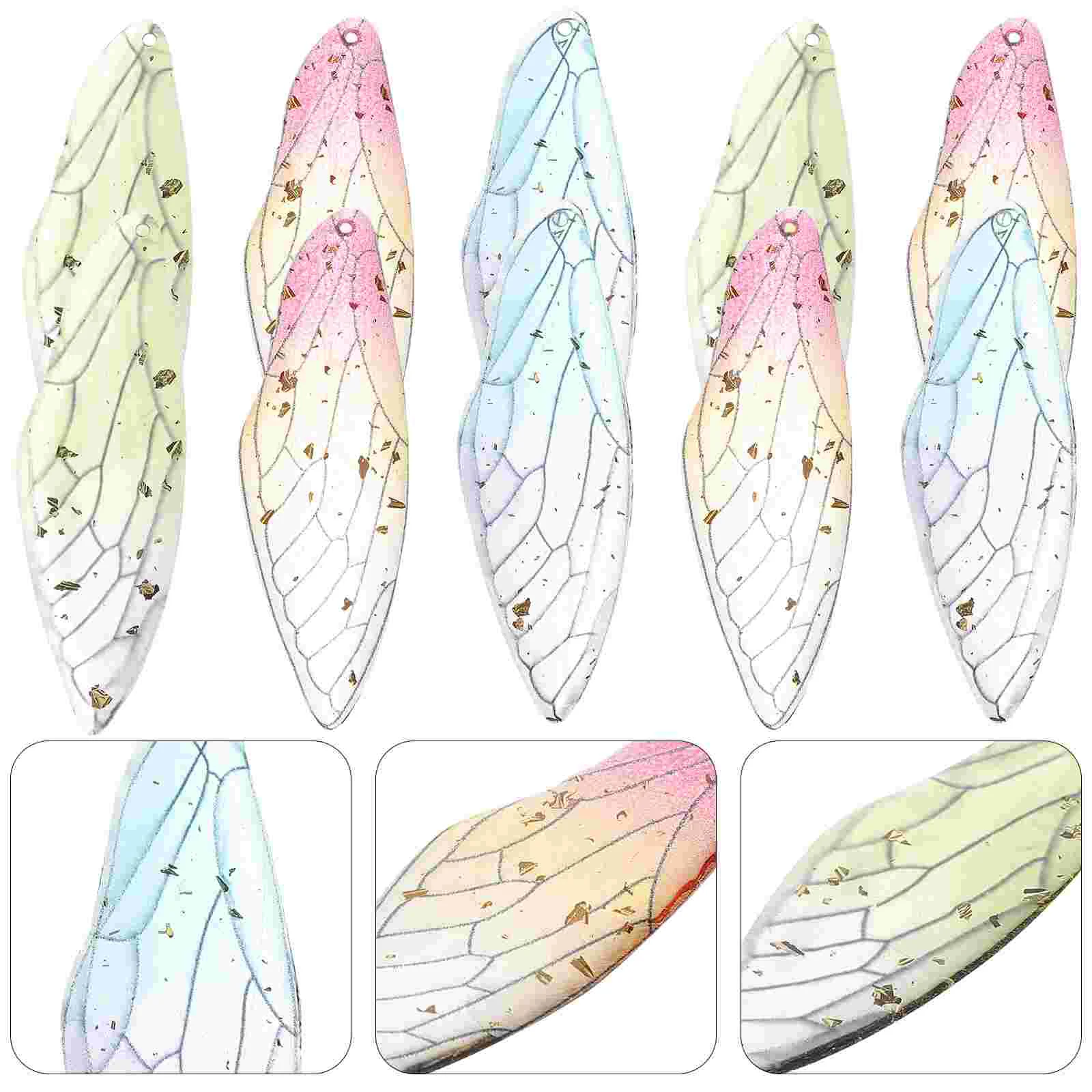 10 Pcs Gradient Dragonfly Wings Bulk Charms Jewelry for Making Pendants Braclet Bracelets Necklace Kit