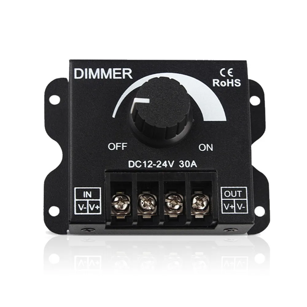 Adjustable Brightness Driver DC Voltage Regulator 8A/30A Power Supply Adjustable Speed Controller LED Dimmer Switch 12V/24V