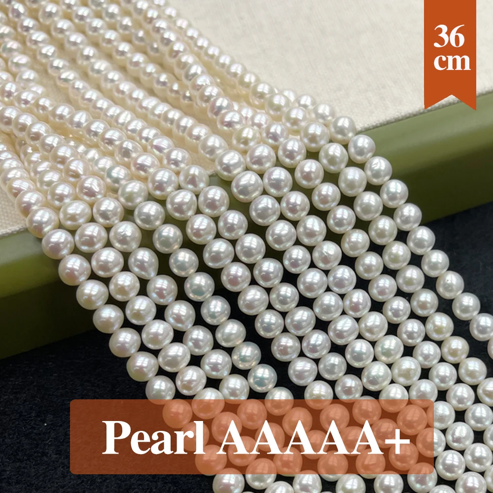 

Gloss AAA+ Natural Freshwater 100% Pearl Beads Round Pearl Loose Spacer Beaded for Making DIY Jewelry Necklace Bracelet
