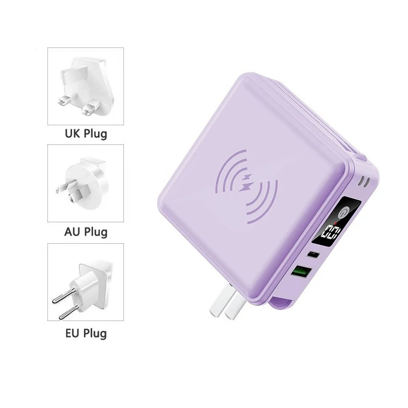 

5 in 1 Wireless Charger Power Bank 15000mAh Mini Powerbank for iPhone 16 Samsung Xiaomi Fast Charging Portable Charger Poverbank