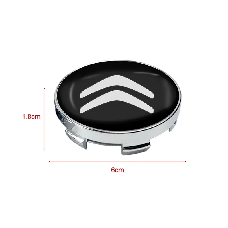 4pcs Car Wheel Center Hub Center Cap Rim Hub Dustproof Cover Emblem Sticker For Citroen C1 C3 C4 Grand Picasso C4L C5 C6 C8 VTS