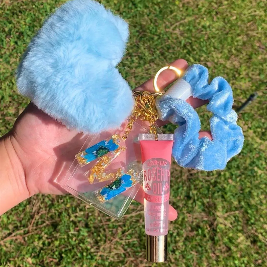 

New arrive Best sale Private Label Clear Kids No Logo Lipgloss Non Sticky Vegan Butterfly Mermaid Keychain Lip Gloss