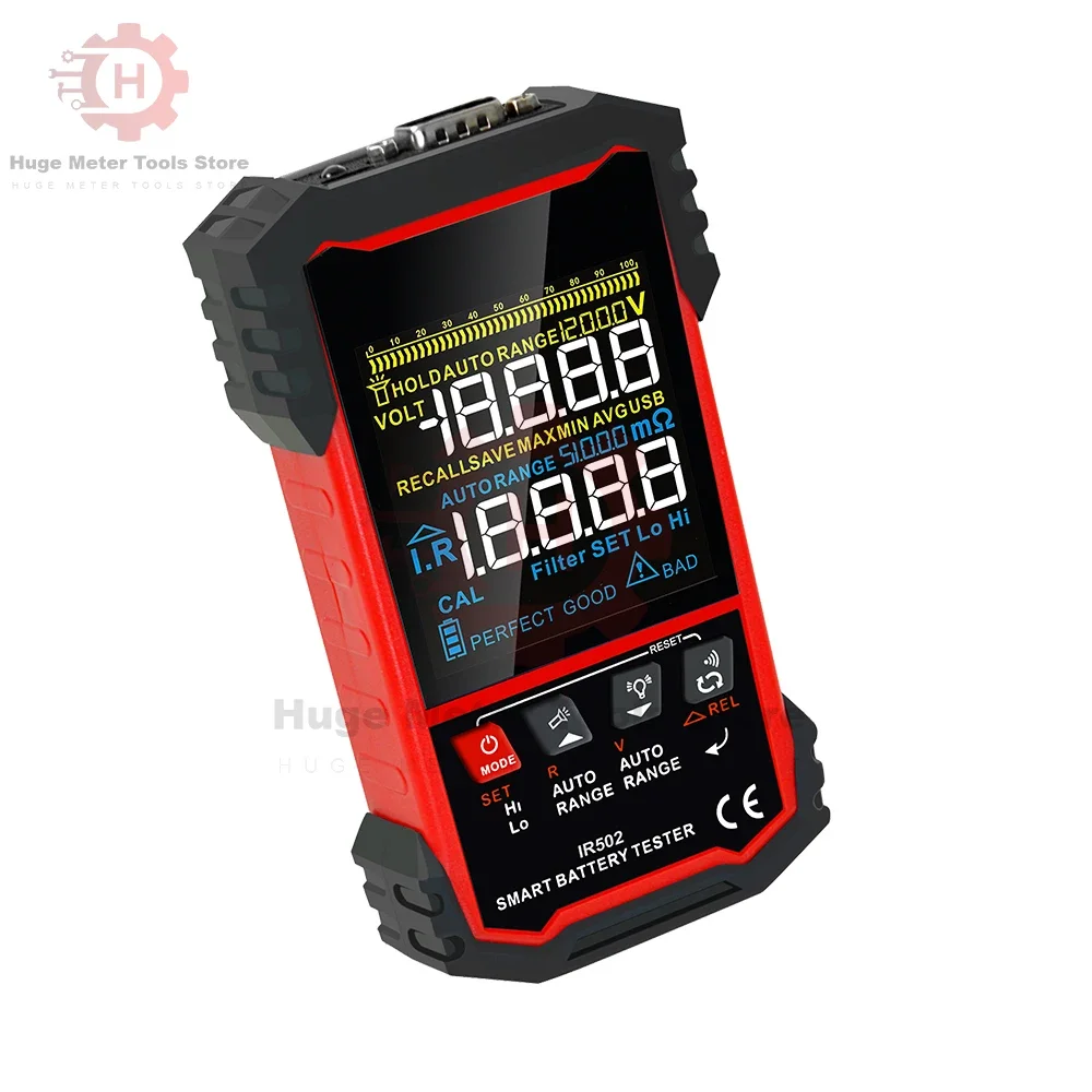 Precision Battery Internal Resistance Tester IR502±120V 500Ω  4-Wire Kelvin Test Lead-Acid Lithium Nickel-Cadmium Batteries Tool