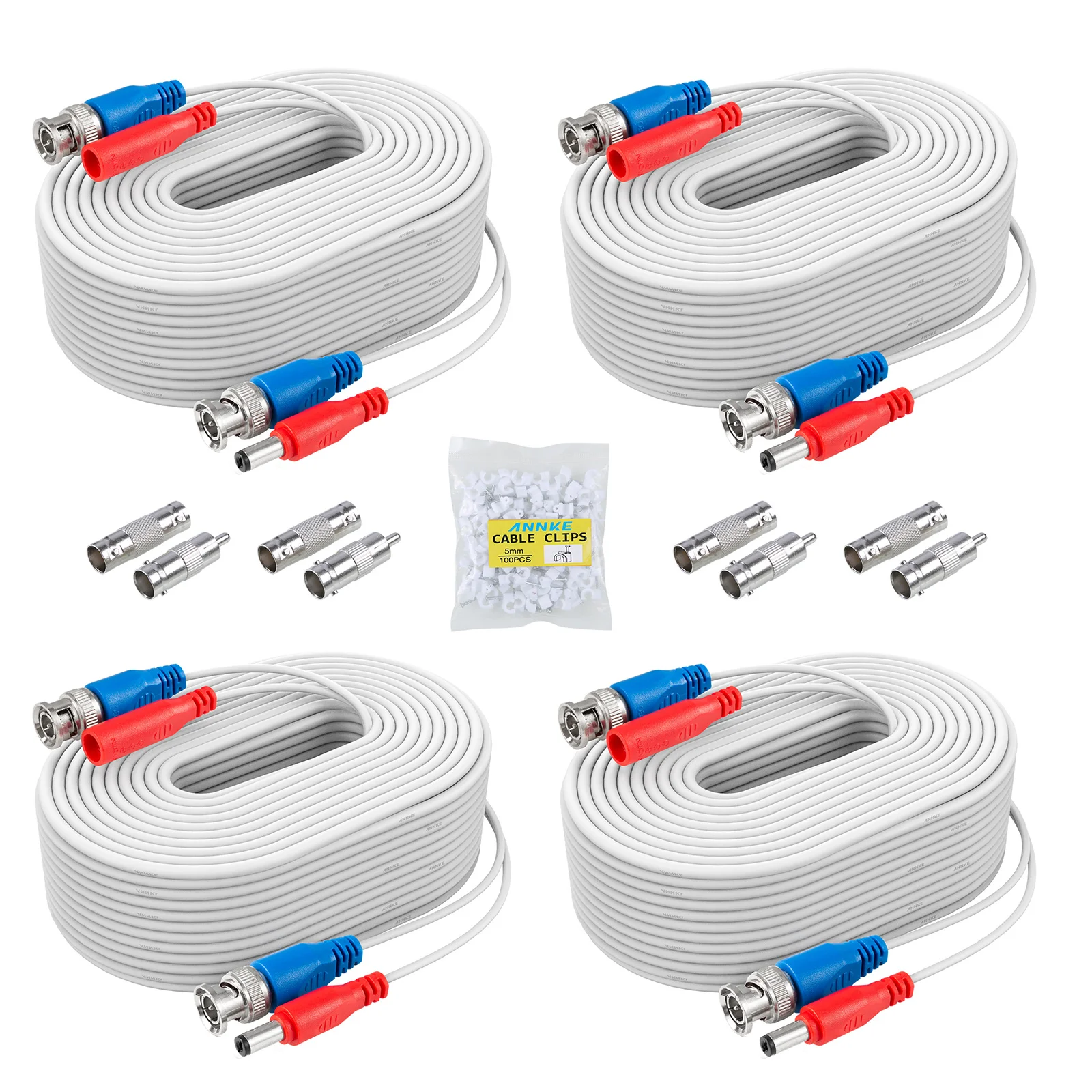 

ANNKE 4PCS A Lot 30M 100 Feet BNC Video Power Cable for CCTV AHD Camera DVR Security System Surveillance Accessories