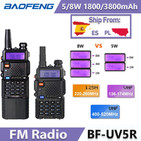 Baofeng UV-5R 5W 8W Dual Band VHF UHF Ham Portable 136-174 & 400-520MHz 1800mAh 3800mAh walkie talkie