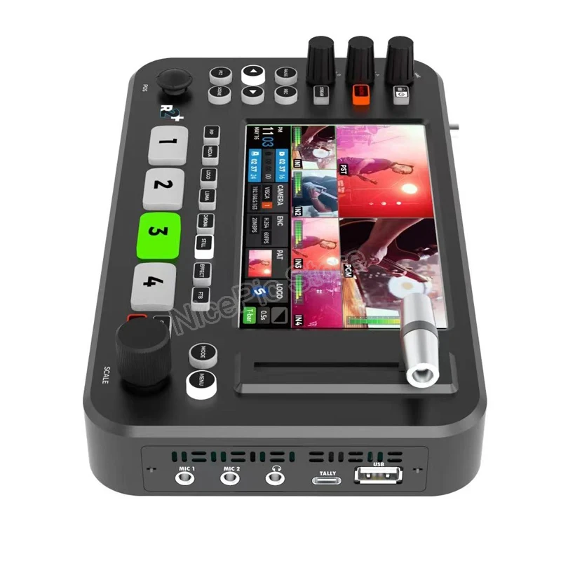 PROLINK R2 neolive PLUS สวิตช์สลับเครื่องผสมวิดีโอกล้องหลายตัวรองรับการจับภาพวิดีโอการสตรีมสด