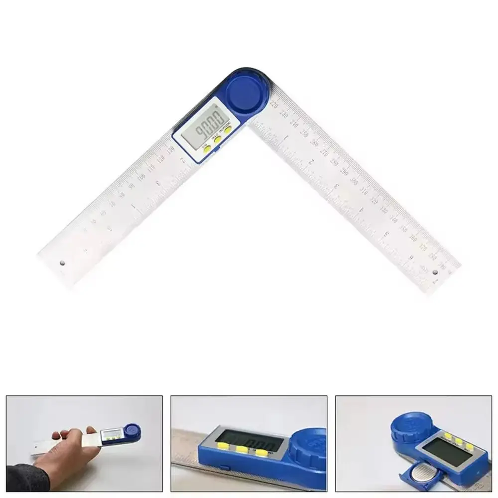 0-200mm Angle Ruler Digital Display Electronic Angle Finder Portable Stainless Steel Scales Digital Goniometer Home Use