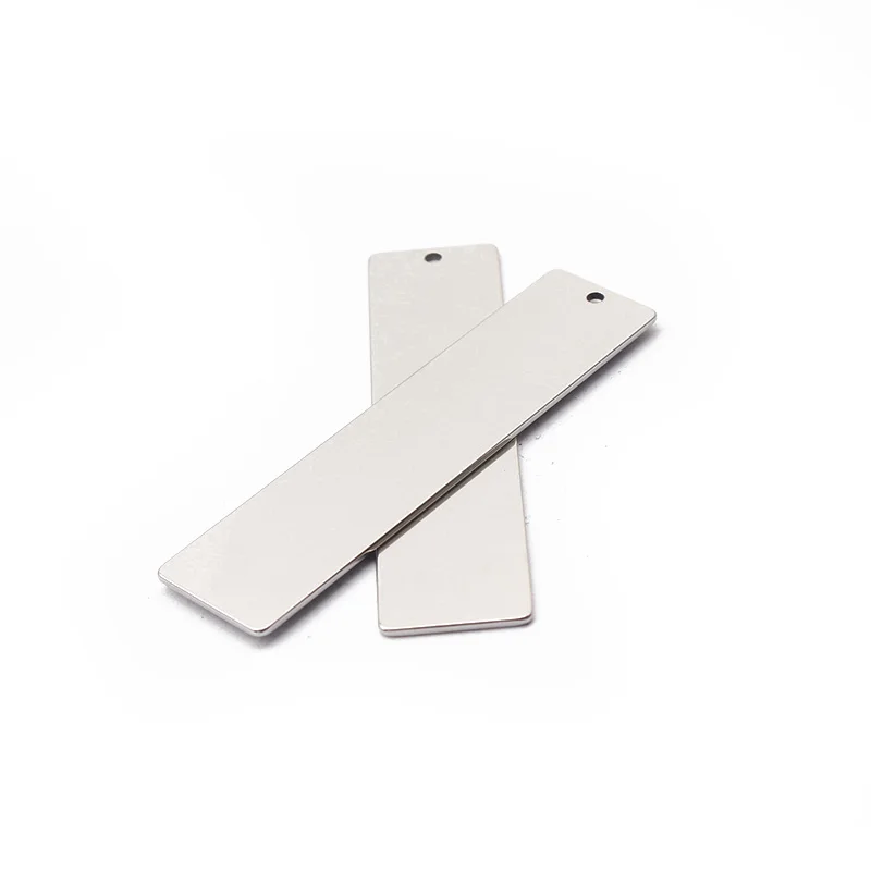 10 szt. Zawieszki do prostokąt ze stali nierdzewnej tłoczenia 12x50mm do grawerowania dla naszyjnik DIY akcesoria do wyrobu biżuterii bransoletek — zdjęcie 6