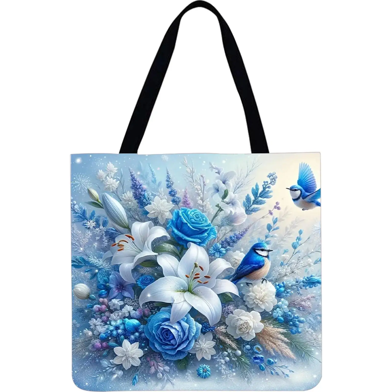 

Набор из 4 льняных сумок-тоут с цветочным принтом, вместительные женские сумки через плечо для шопинга