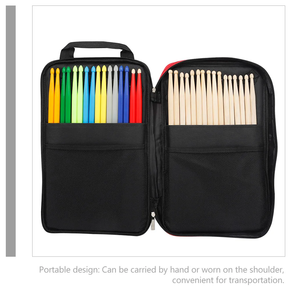 

Drum Stick Bag Pad Carry Case Drumstick Hammer Storage Hand Drumsticks Holder Display Mallet for Percussion