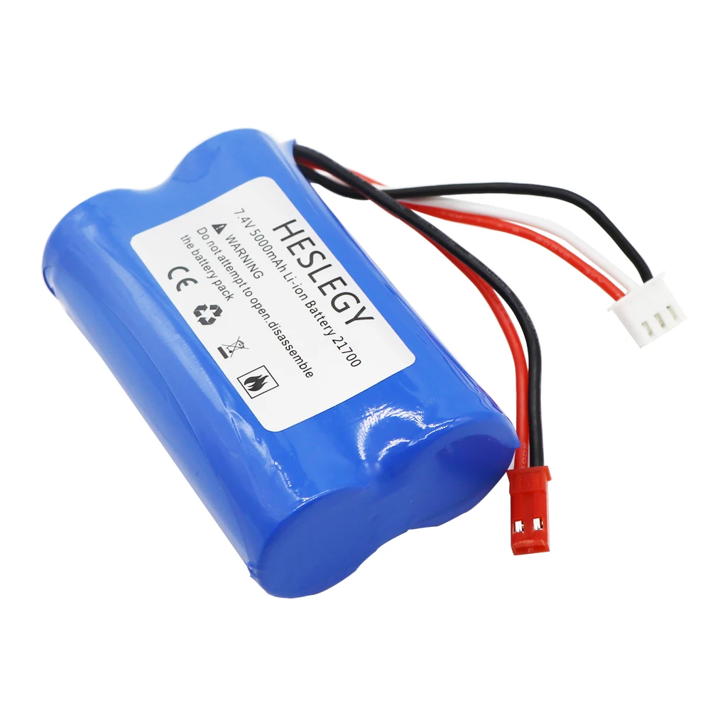 Akumulator 21700 7.4V 5000mAh o dużej pojemności litowo-jonowy do RC zabawka helikopter samochodowy cysterna części pistoletu 7.4V wtyczka jst akumulatora