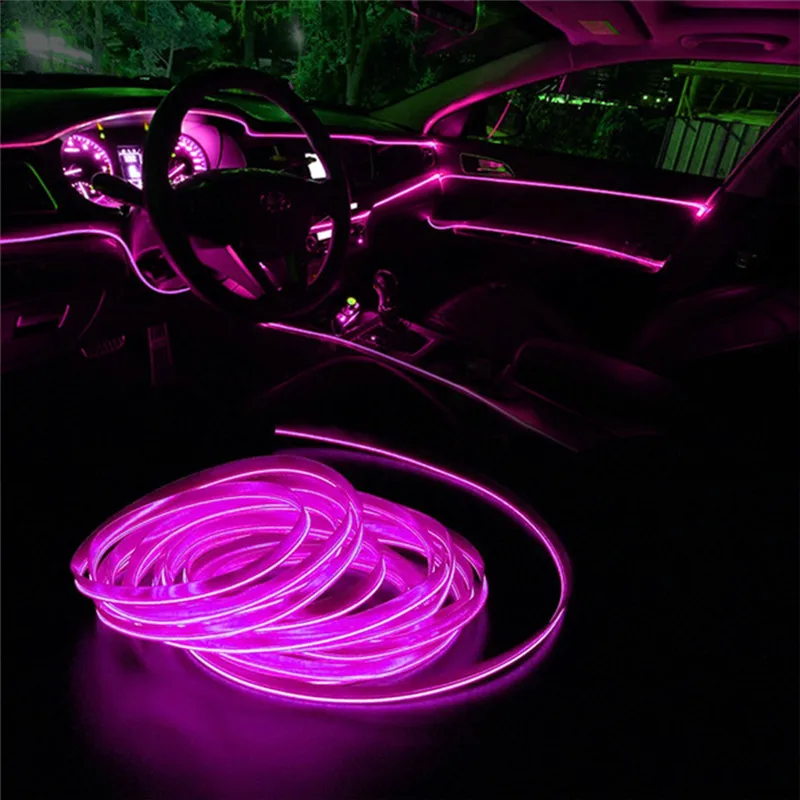 2M Car Interior Led Strip Light Neon EL Wiring Decorative Lamp For Alfa Romeo Giulia Stelvio 159 Giulietta MiTo Auto Light