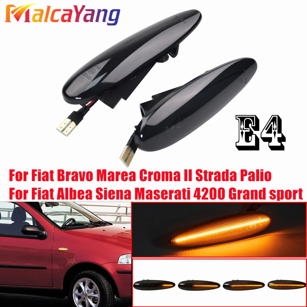 2PCS Amber LED Side Marker Indicator Blnker Light Turn Signal Lamp For Fiat Bravo and Brava 1995-2001 Palio Albea 2002-2006