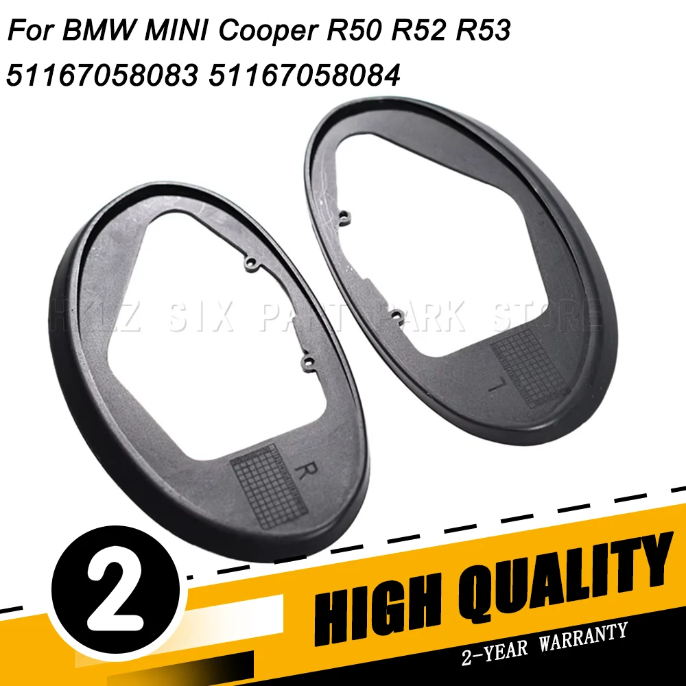 For BMW MINI Cooper R50 R52 R53 51167058083 51167058084 1 Pair Car Door Side Mirror Gasket Rubber Pad Sealing Ring Black